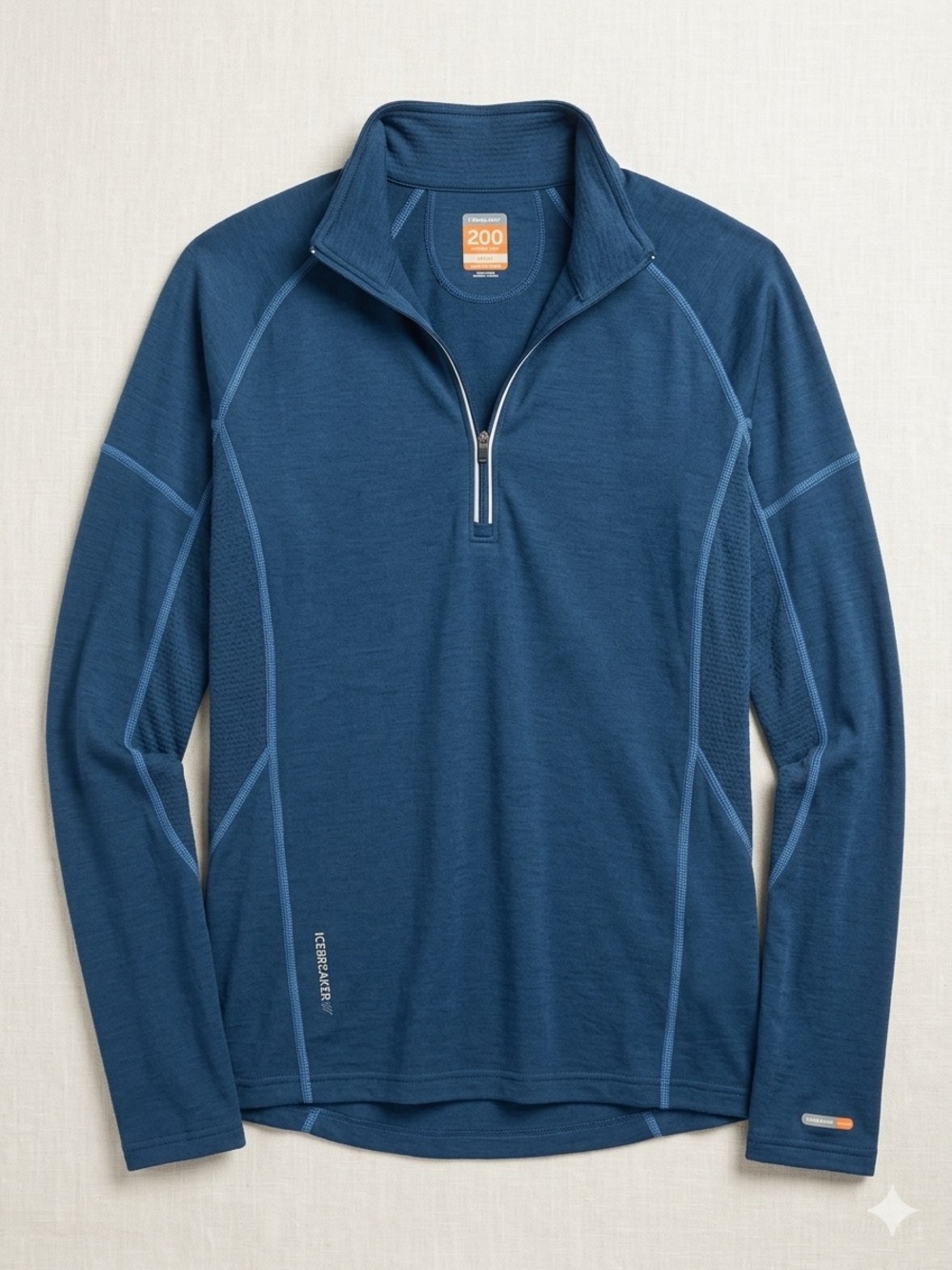 Icebreaker 200 Oasis Quarter-Zip Long Sleeve - Deep Blue New Zealand merino wool